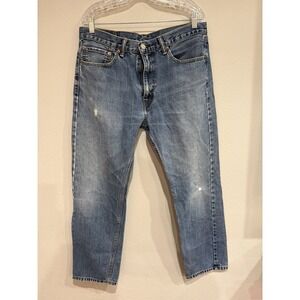 Levis‎ 505 jeans mens 34x30 Straight blue denim work comfort Distressed